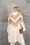 Merve Glittery Long Tunic Pants Set - 6