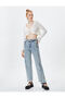 Tassel Detailed Straight Jean Jeans Straight Asymmetrical Leg - Eve Jean - 2