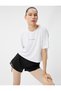 Oversize Sports T-Shirt Short Sleeve Crew Neck Slogan Printed - 2