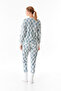Checkerboard Print Crew Neck 2-Piece Velvet Pajamas Set - 3