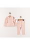 Salmon Knitwear Girl's Double Set with Ruffle Sleeves