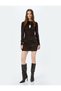 Window Detail Crew Neck Glitter Bodycon Dress - 2