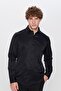 Men's Slim Fit Slim Fit Cotton Plain Black Shirt