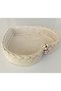 Knitted big heart basket organizer 27*29 cm depth 6 cm gift, bundle, dowry - 5