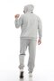 Men's 3 Thread Cotton Fleece Oversize Hooded Sweatshirt with Kangaroo Pocket in Gray - 5
