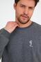 Men's 3 Thread Cotton Regular Fit Embroidered Crew Neck Basic Sweatshirt - 3