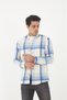 Blue Color Long Sleeve Slim Fit Men's Lumberjack Shirt - 5