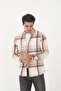 Beige Color Long Sleeve Slim Fit Men's Lumberjack Shirt - 2