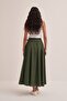 Women's Organic Cotton Pleated Khaki Skirt - 6