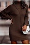 Women's Half-Turtleneck Neck Jacquard Knit Dress - 4