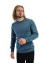 Men's 3 Thread Cotton Regular Fit Basic Crew Neck Blue Sweatshirt - 3
