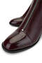 Women's Leather Burgundy Heeled Boots - 3