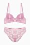 Anna Lace Bra Panty Set with Gold Accessories - Push up - 2568 - Powder - 2
