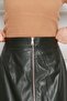 Leather Skirt with Zipper Detail on the Front - Khaki - 4
