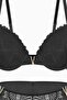 Anna Lace Bra Panty Set with Gold Accessories - Push up - 2568 - Black - 4