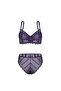 Dantelli Minimizer Bra Panty Set - Semi-Sponge Supported, Underwire - Fashion - 2483 - Purple - 2