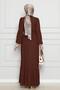 Robalı Sahra Hijab Dress-Brown - 5