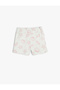 Shorts with Pockets, Elastic Waist, Shell Printed Cotton