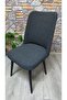 Large Oval Chair Cover Jacquard Fabric Village Anthracite