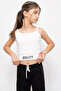 Black Stripe Detailed Wide Leg Cropped Girl's 3-Piece Set 19840 - 5