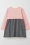 Girl's Long Sleeve Dress with Princess Crown Embroidery and Bow, Ages 2-6, Pink - 2