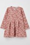 Girl's Long Sleeve Dress with Floral Pattern, Ages 1.5-5, Tile