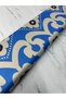 Blue Ikat Pattern Dress Shirt Tivil Satin Fabric Our Product Is Sold in Pieces 1 Piece 1 Meter - 4