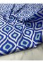 Blue Ikat Pattern Dress Shirt Tivil Satin Fabric Our Product Is Sold in Pieces 1 Piece 1 Meter - 2
