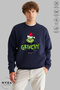 Unisex Long Sleeve Feel Grinch Christmas Printed Crew Neck Hoodless Raster Oversize Sweatshirt - 2
