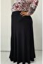 Black 8-Piece 8-Piece Godeli Waist Bodice Elastic Combed Cotton Viscose Skirt - 5