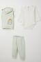 Baby Boy Bodysuit 3-Piece Set with Cute Hat and Embroidered Puppy, 4 Months-1 Year, Water Green - 2