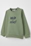 Baby Boy Tracksuit Set with Cute Squirrel Print on the Back, 9 Months-3 Years, Khaki Green - 6