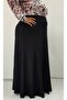 Black 8-Piece 8-Piece Godeli Waist Bodice Elastic Combed Cotton Viscose Skirt - 3