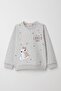 Girl's Tracksuit Set with Cute Kitten Print, 1.5-5 Years Old, Light Gray Melange - 2