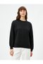 Crew Neck Sweatshirt Basic Long Sleeve Ribbed - 3