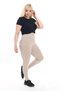 Curve Large Size Ribbed Raised Women's High Waist Recovery Brown Winter Leggings - 4