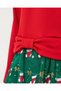 Girl's Bow Detailed New Year's New Year's Christmas Cotton Dress - 6