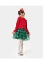 Girl's Bow Detailed New Year's New Year's Christmas Cotton Dress
