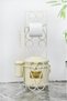 Vintage Design Toilet Kit, Toilet Brush and Trash Can, Set 57X28X22Cm, Trash Can 23cm Diameter