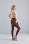 Women's Brown Fleece Inside, Elastic, Raised, Ribbed, Combining Interlock Winter Knitted Tights - 4