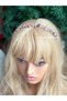 Luxury Crystal Drop Square Glass Stone Gold Gold Metal Crown Henna Engagement Birthday Women Children's Crown Pink - 2