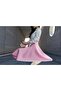 Women's Pink High Waist A-line Satin Skirt - 3