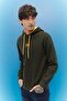 L 212302801   Men's Khaki Hooded Sweatshirt - 2