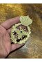 9X6 cm Ironed Adhesive Gold Varakli Crown and Bee Arma Sewing Applique - 3