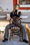 Black Hittite Patterned Wide Leg Salopet Jumpsuit - 2
