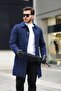 Men's Black Long Comfortable Shirt Collar Spoon Coat - 3