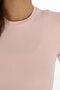 Stretch Fabric Cotton Crop T-Shirt - Slim Fit - Powder - 4