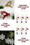 Christmas Tree Ornament Glitter Deer 2-Pack - Candy Cane 6-Pack - Glitter Snowflake 3-Pack
