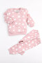 Star Patterned Seasonal Baby Girl Set Top and Bottom Sweat Set - 5