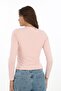 Stretch Fabric Cotton Crop T-Shirt - Slim Fit - Powder - 8